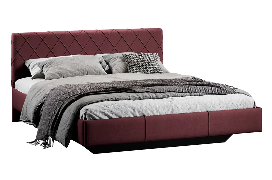 Синди  Кровать (1600) Тип 3 (велюр Ultra berry)