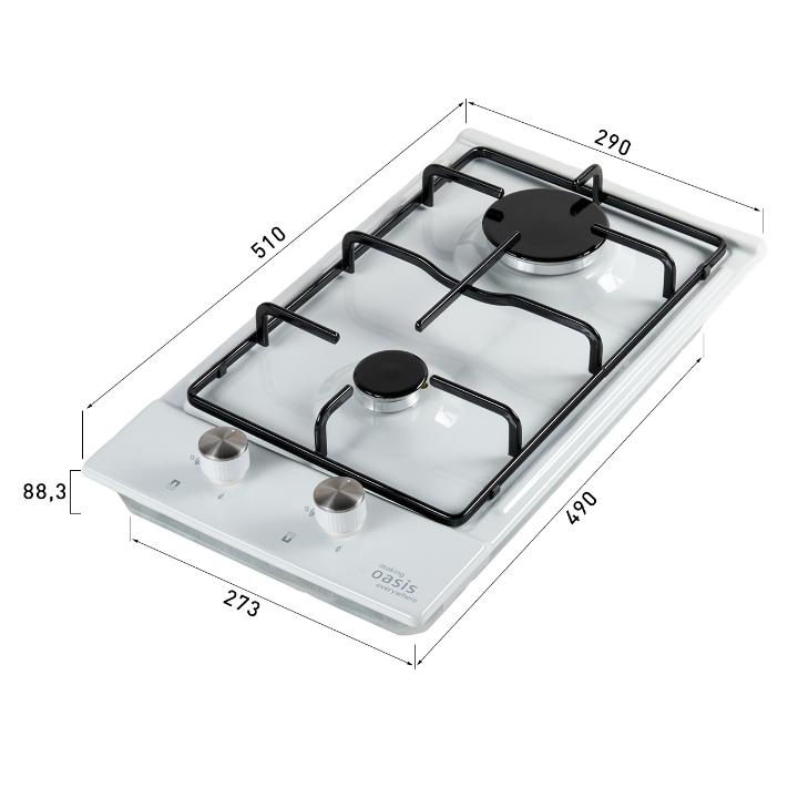 Oasis P-MEWGD Варочная панель газовая (белый, металл)