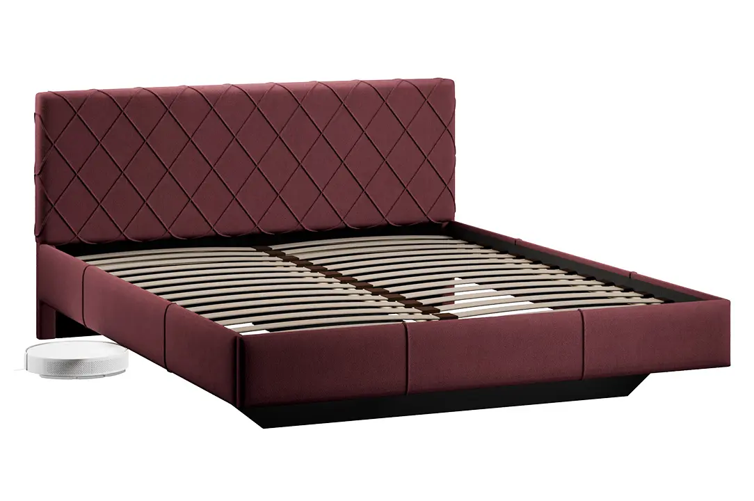 Синди  Кровать (1600) Тип 3 (велюр Ultra berry)