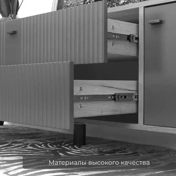 Парус 10 Тумба ТВ (дуб крафт золотой/карбон дарк грин)