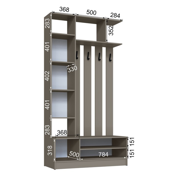Прихожая Мадрид ЦС-1 (1,2) (мокко)