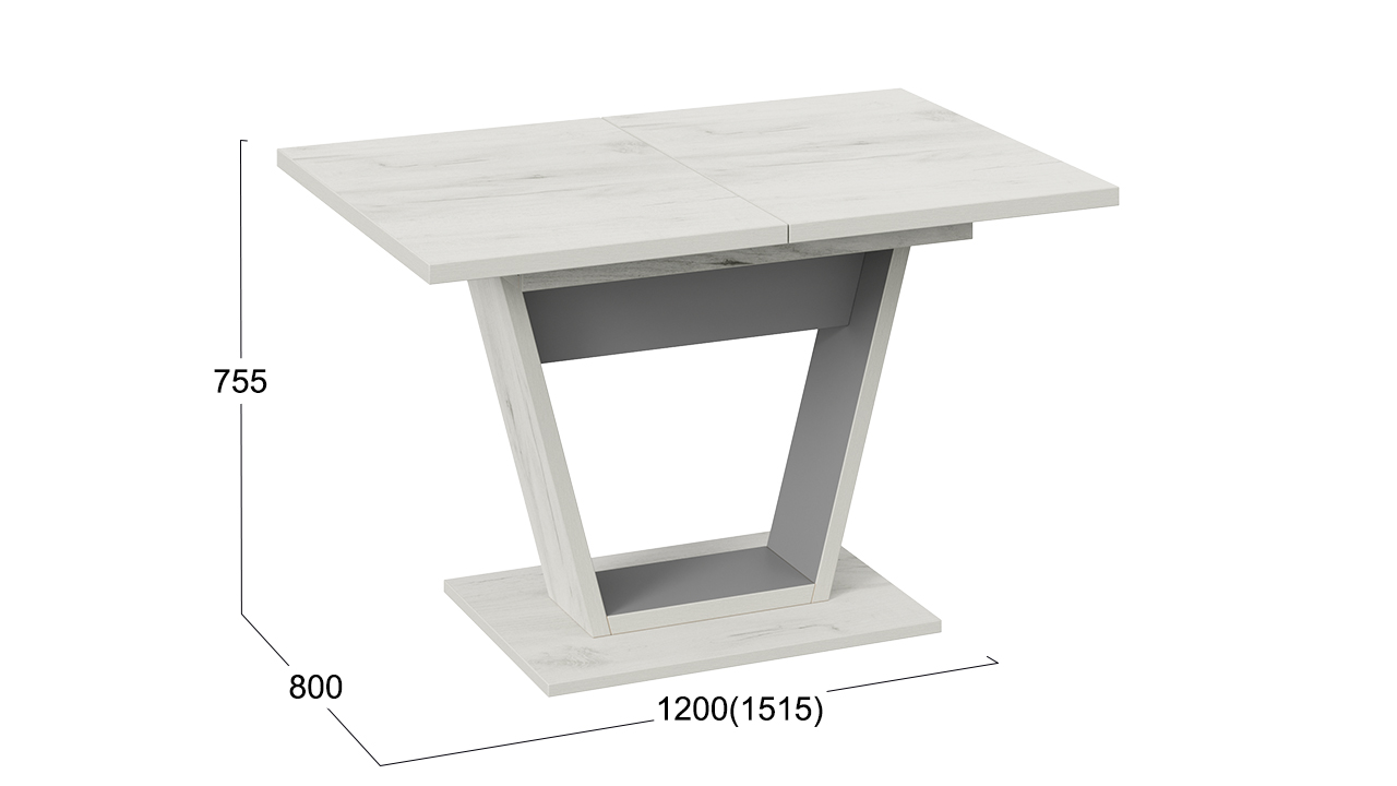 Гавана Т1 Стол обеденный (дуб крафт белый/графит серый)