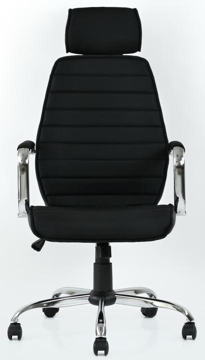 K-90 Кресло BARNEO (ткань черная, черный кож/зам )