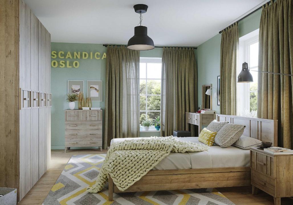 Спальня Scandica Oslo (дуб крафт серый)