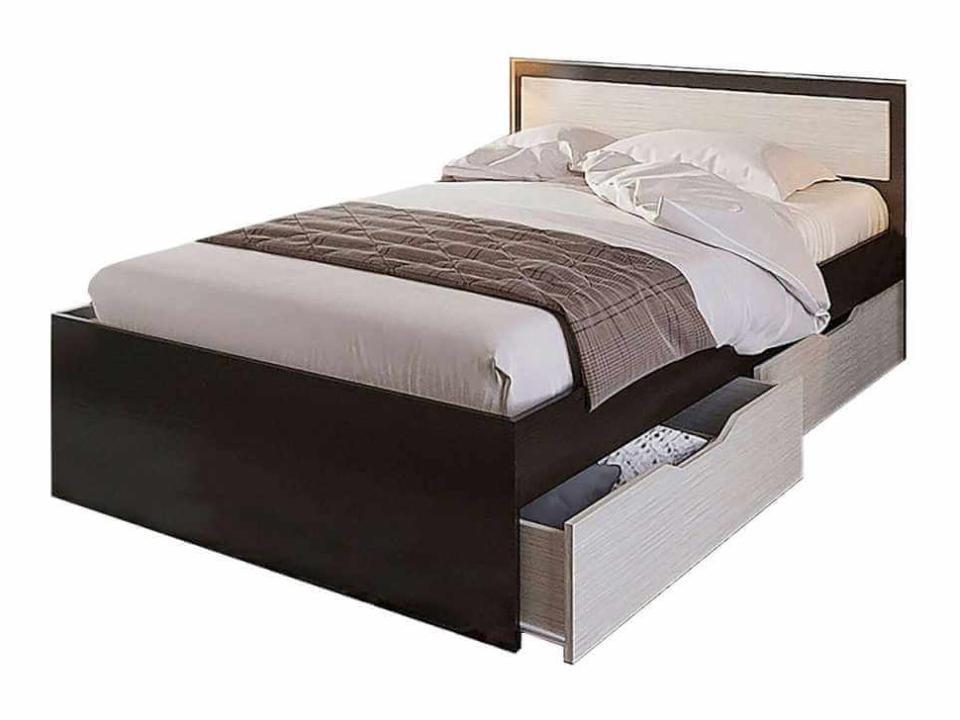 Гармония КР 608 Кровать 0,9м (венге/дуб белфорт)