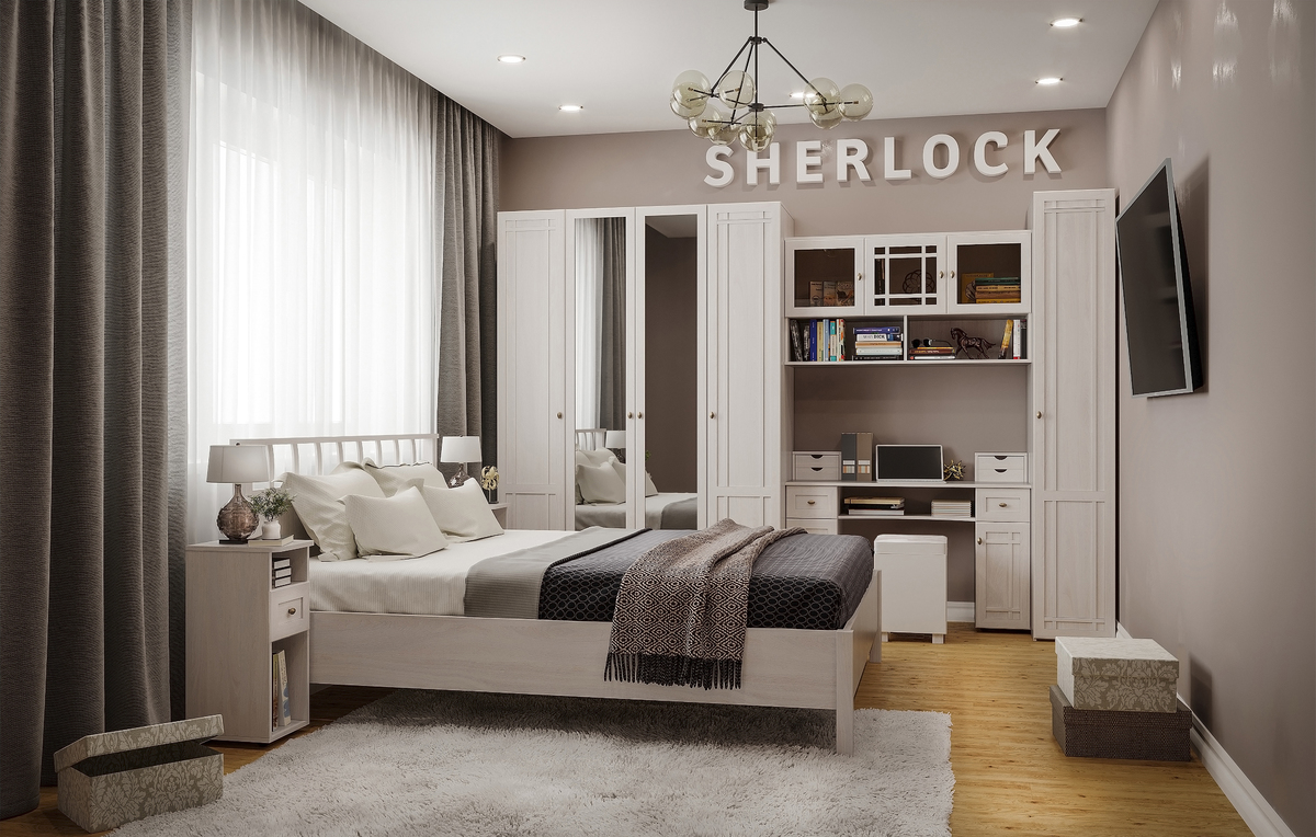 Sherlock 47 Кровать Люкс 1,6м (ясень анкор светлый)
