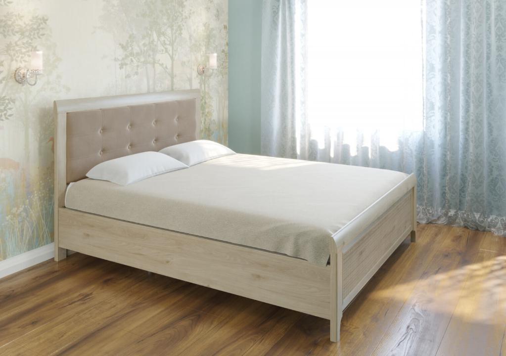 Карина КР-2033 Кровать 1,6*2,0 (гикори светлый-велюр)